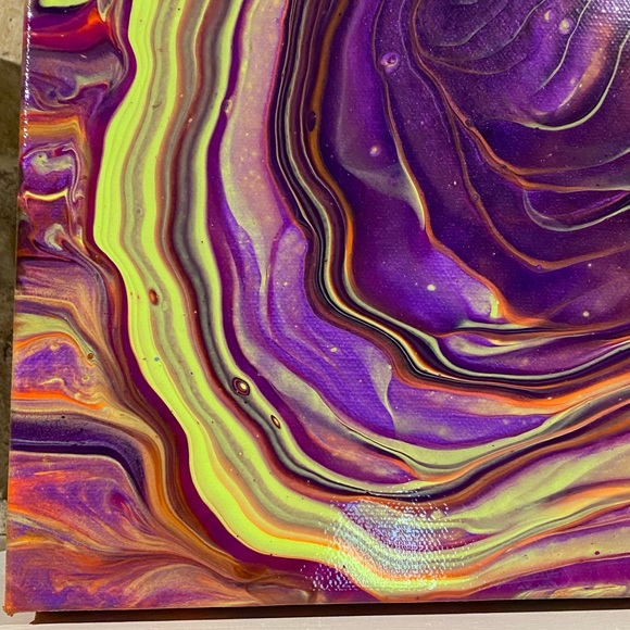 Hand crafted 11”x14” Fluid art canvas painting wall decor hand painted - Picture 6 of 9